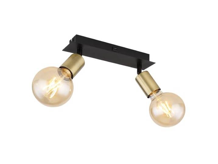 Deckenleuchte Wandlampe schwarz Spotlampe beweglich Deckenlampe Wohnzimmer, Metall, 2x E27, LxH 25 x 12 cm