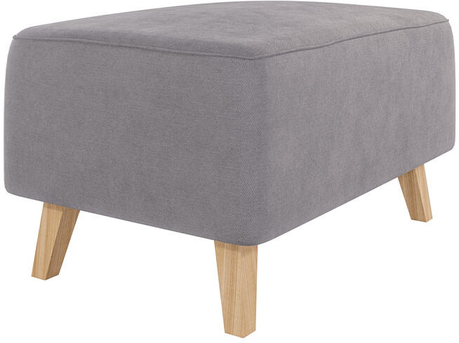 S-Style Furniture Footstool with Wooden Legs In Scandinavian Style Grey 51cm H X 95cm W X 63cm D