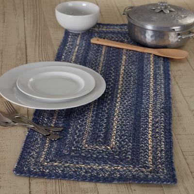 VHC Brands Great Falls Blue Jute Rect Runner 13x36