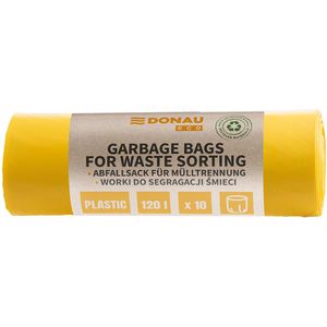 DONAU Müllsäcke ECO, 22025432-06, 120 Liter, stark, gelb, 10 Stück