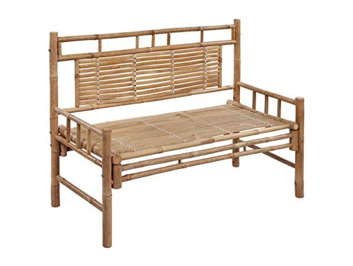 KGPWRCVD Bambus Sitzbank Mit Rückenlehne 120 cm