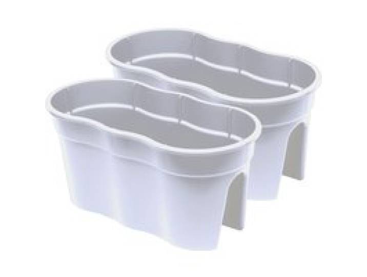 KHW Jardinière de balcon »Flowerclip XL«, lot de 2 (blanc)