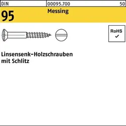 Holzschraube DIN 95 LIKO Schlitz 5x 50 Messing 200 Stück