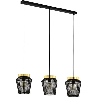 EGLO Hängeleuchte "ESCANDIDOS", schwarz (schwarz, messingfarben), H: 110cm, 1 Stk., Leuchten, Hängeleuchte in schwarz und messing aus Stahl - exkl. E27 - 40W, Hängeleuchte