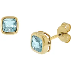 trendor 51684-02 Damen Ohrringe Gold 333 / 8K Ohrstecker Synt. Aquamarin