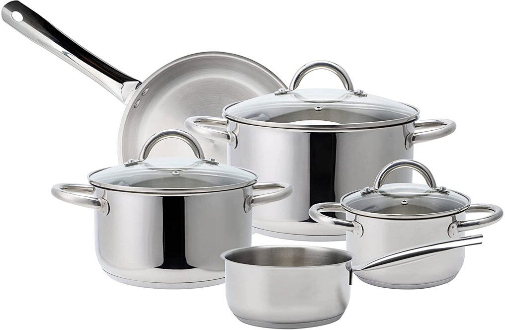 Echtwerk Pot Set with Lid Matt brushed nickel