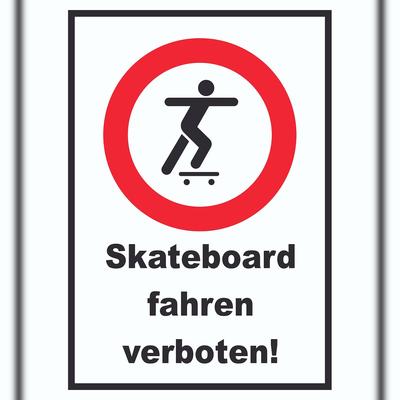 HB-Druck Skateboard fahren verboten Schild A0 (841x1189mm)