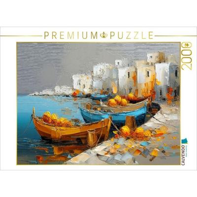 CALVENDO Puzzle Ägäis - Fischerboote in einem kleinen Hafen | 2000 Teile Lege-Größe 90x67cm Foto-Puzzle für glückliche Stunden, Sonstige von ,