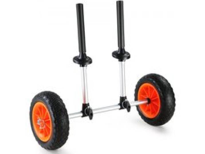 VEVOR Chariot de Kayak 127 kg Chariot de Transport Canoë Largeur Réglable 110-455 mm avec Roues Pleines 25,4 cm Polyuréthane Amovibles Trous de Drainage pour Transporter Bateaux Kayaks 252x670x605 mm