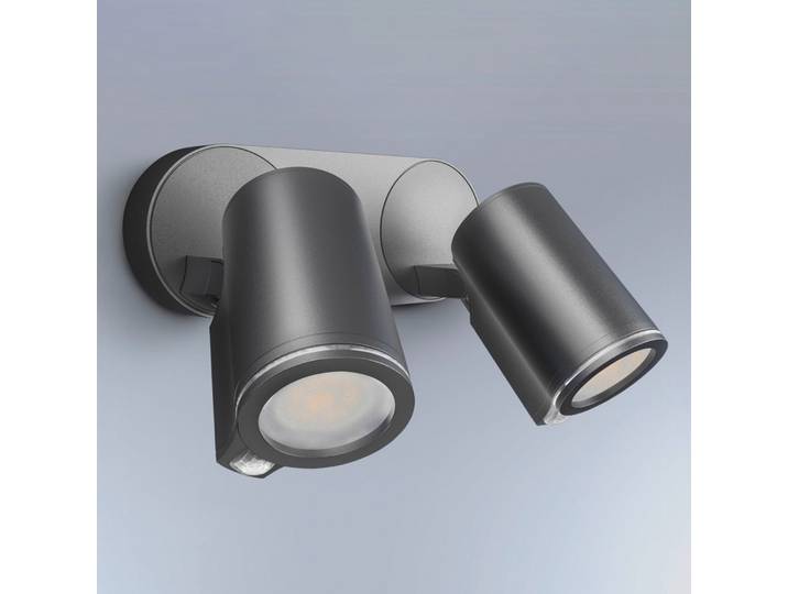 One SC Smart Sensor-Außenspot 2-flg anthrazit IP44 - STEINEL Spot Duo SC - Modern - Metall - Mehrflammig