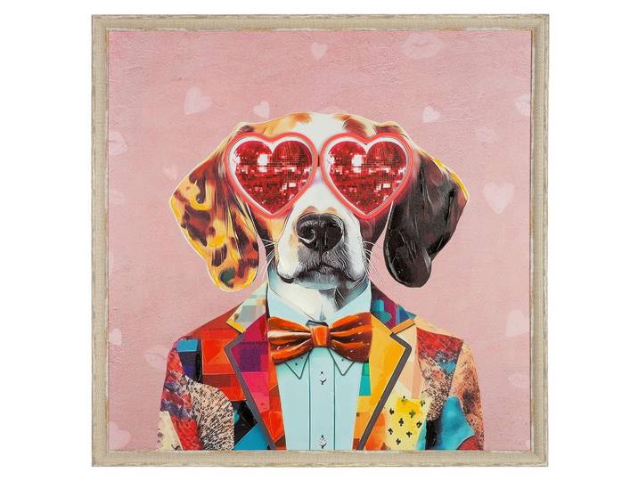 Leinwandbild Dog Love Multicolor ca. 64x64cm