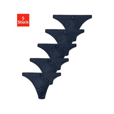 String H.I.S "Herren Unterhose", Herren, Gr. 5M, 5 Stk., Jersey, navy, Jersey, Obermaterial: 95% Baumwolle, 5% Elasthan, unifarben, körpernah, Unterhosen String, in Baumwollstretch-Qualität