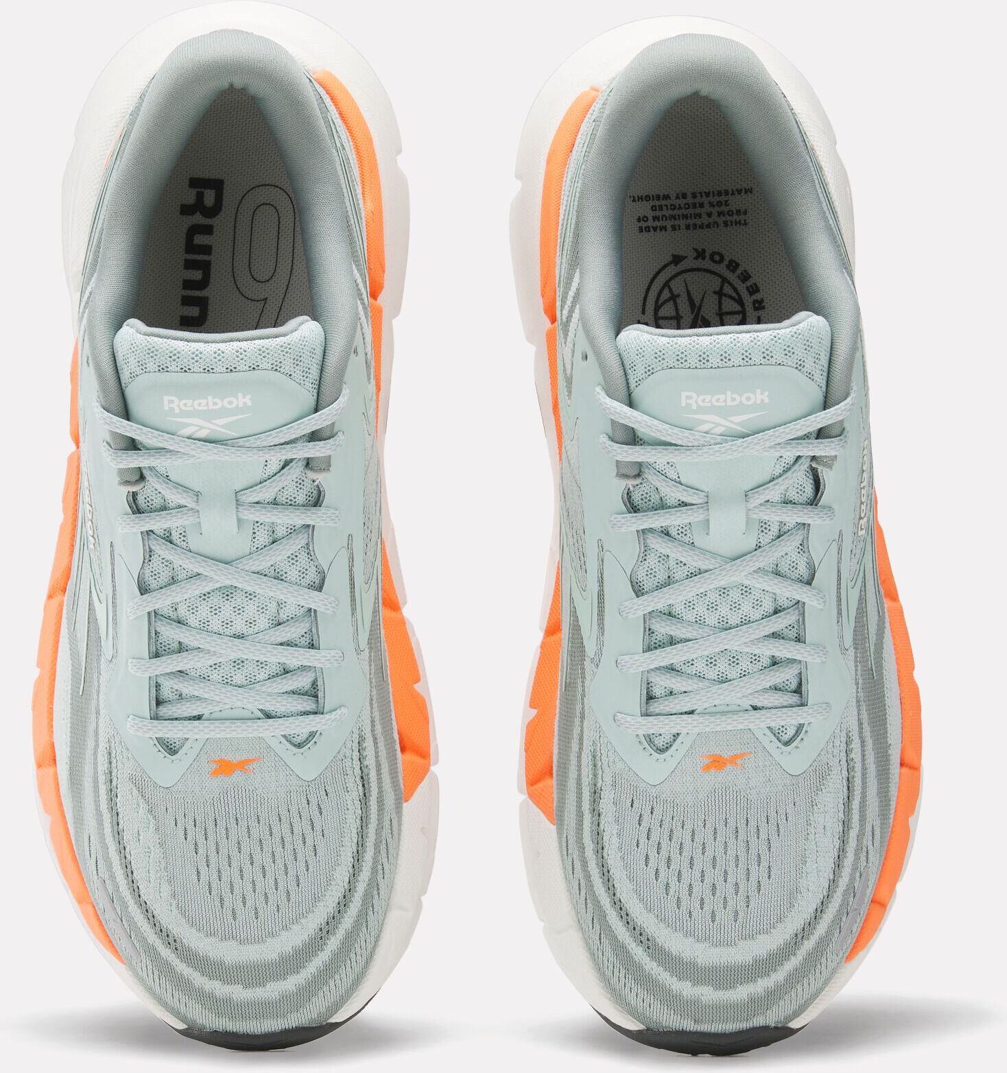 Laufschuh REEBOK "FLOATZIG DOUBLE", Herren, Gr. 47, atmungsaktiv, grau (light fog, light fog, tranquil teal), Synthetik, Textil, Schuhe Laufschuh, maximalen Komfort und maximale Energierückgabe