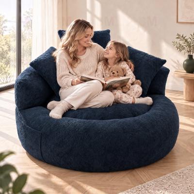 Kodotan sofa 5FT Ultra Cozy Round Memory Foam Sofa,Oversized Floor Bean Bag Chair with 3 Matching Pillows,Ergonomic Comfy Lazy Lounge Chair