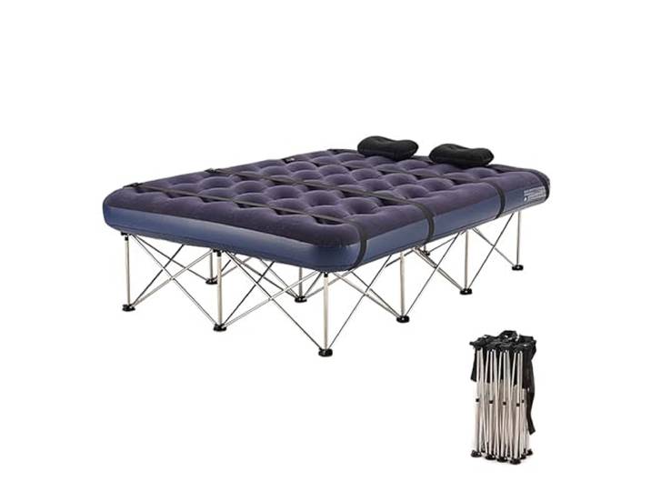 EBzvblxm Aufblasbares Bett aus Edelstahl-PVC Blau, mehrere Größen: Zuhause, Reisen, Camping(203*152*58cm)