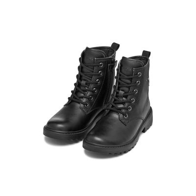 Schnürboots GEOX "J CASEY GIRL", Mädchen, Gr. 30, schwarz, Synthetik, Textil, Glitzer, Schuhe Schnürboots, Schnürstiefelette mit Glitter-Stern, Größenschablone zum Download