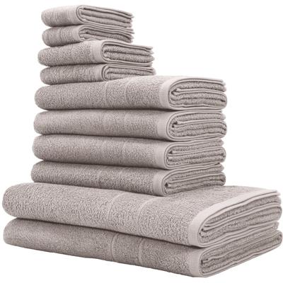 OTTO home "Inga, 3 Qualitäten, Duschtücher, Handtücher, Gästetücher, Seiftücher" 10 Walkfrottier Handtücher mit feiner Bordüre, 100% Baumwolle