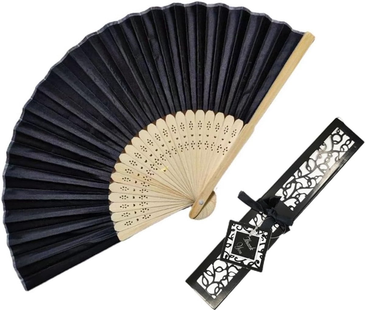 Opvouwbare Zijden Handwaaier 21cm - Klassiek Chinees Ontwerp voor Koeling, Dans & Decoratie