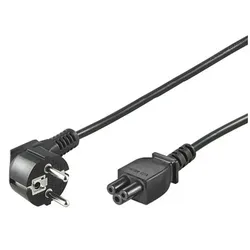 GOOBAY Netzanschlusskabel (Schutzkontakt) abgewinkelt, 1,8 m, Schwarz, 1.8 m - Schutzkontaktstecker (Typ F, CEE 7/7) 90 - Gerätebuchse C5