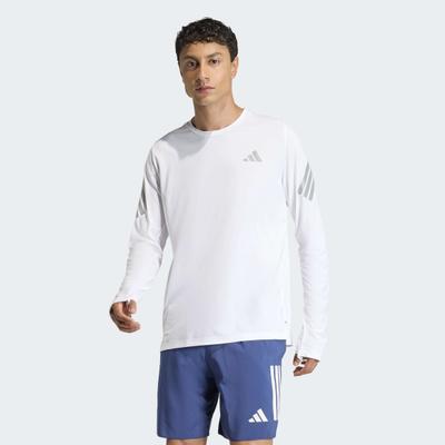 Laufshirt ADIDAS PERFORMANCE "ADI365 ICONIC/// RUNNING LONGSLEEVE", Herren, Gr. XL, weiß, Obermaterial: 100% Polyester, Rundhals, Shirts Laufshirt, für Erwachsene geeignet