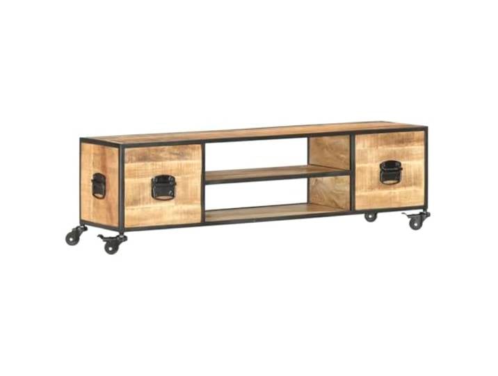 Helloshop26 TV-Medienschrank TV-Schrank TV-Schrank Esszimmer Wohnzimmer Schlafzimmer 130 x 30 x 39 cm Mango-Massivholz Braun 02_0025884