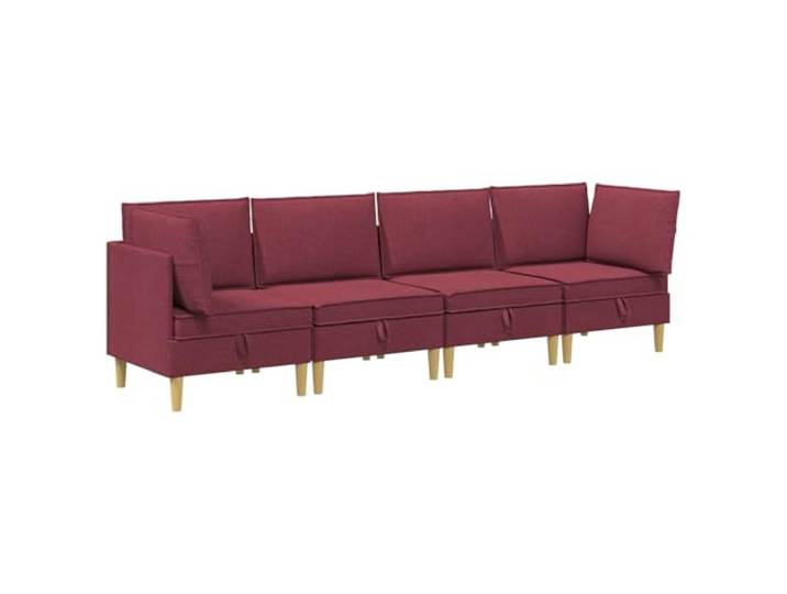 PUGYNBK Modulares Sofa-Set mit Aufbewahrung, 4-teilig, weinrot Versteckte Fächer, abnehmbare Bezüge, Polyester, einfache Reinigung, modernes Wohnzimmer