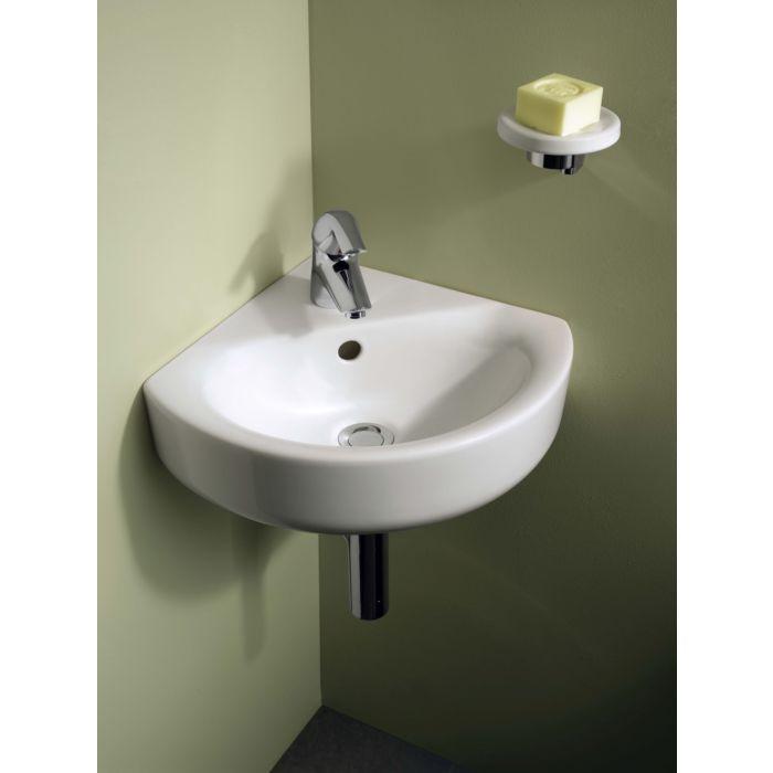 Ideal Standard Connect Arc Eck-Waschtisch E713601 48x44cm, mit Hahnloch und Überlauf, weiß