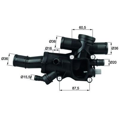 MAHLE Thermostat, Kühlmittel TH 44 83 für Ford Volvo Peugeot Citroën/Peugeot ASIA & OCEANIA