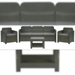Positano Polymer Sofagarnitur (Greenpol), 5 Sitze. Farbe Anthrazit
