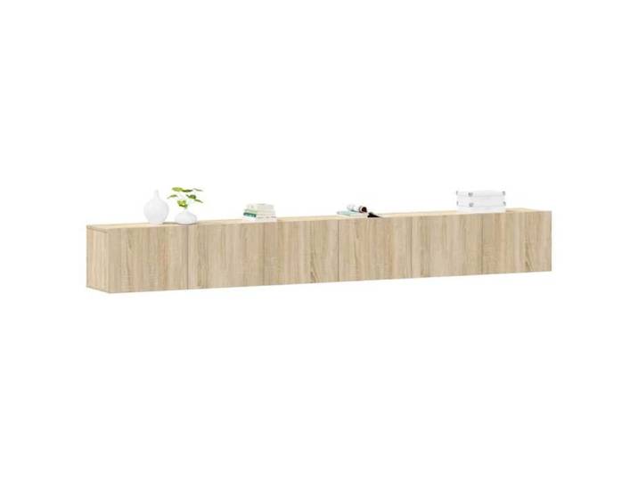 Ensemble de meubles TV - - 3 pièces - Chêne sonoma - Bois d'ingénierie - 80x30x30 cm - Design mural