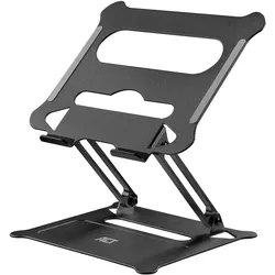ACT Foldable aluminium laptop stand with stepless height adjustment, Notebook Ständer, Schwarz