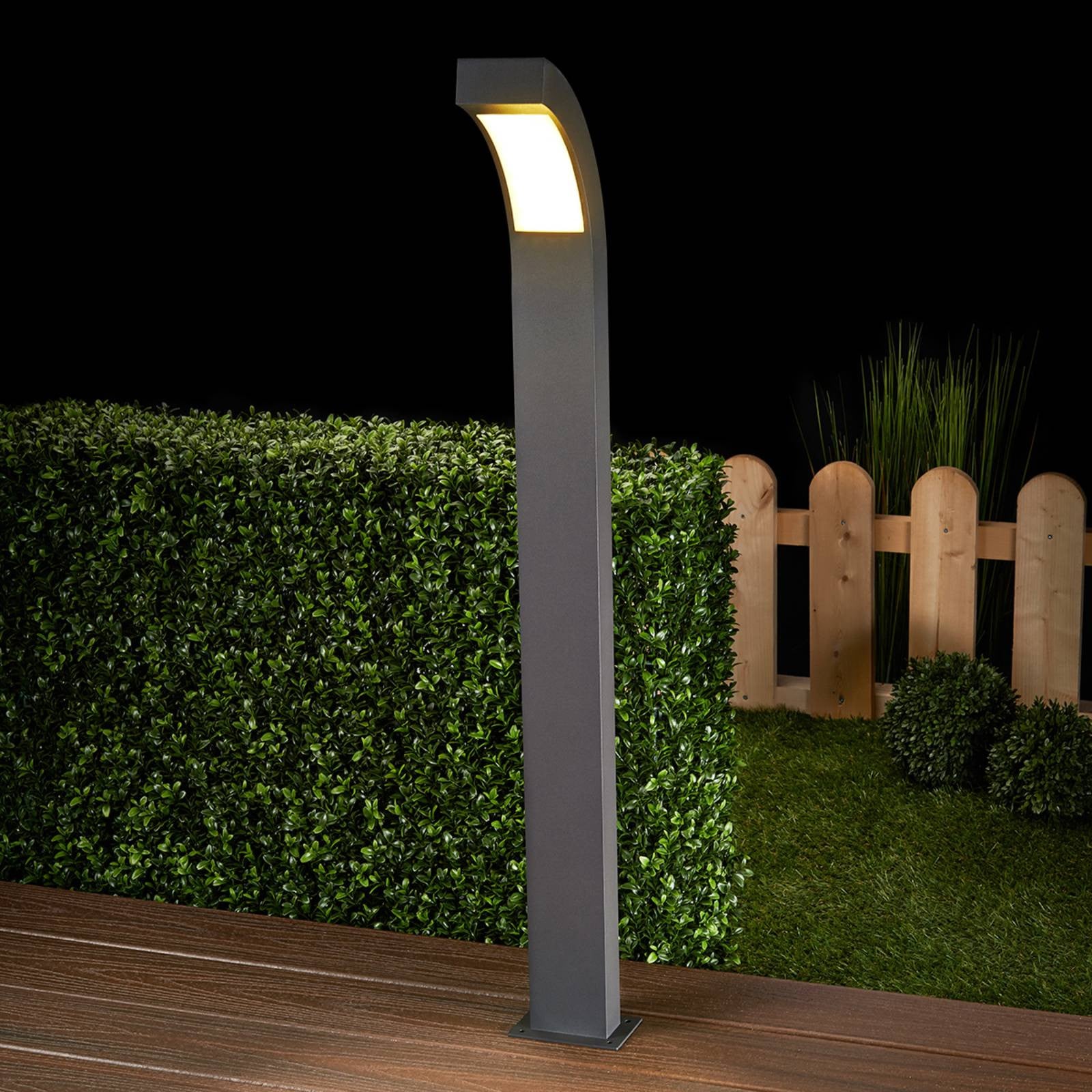 Lucande Lennik LED tuinpadverlichting - Modern - Aluminium - Zwart/Grijs
