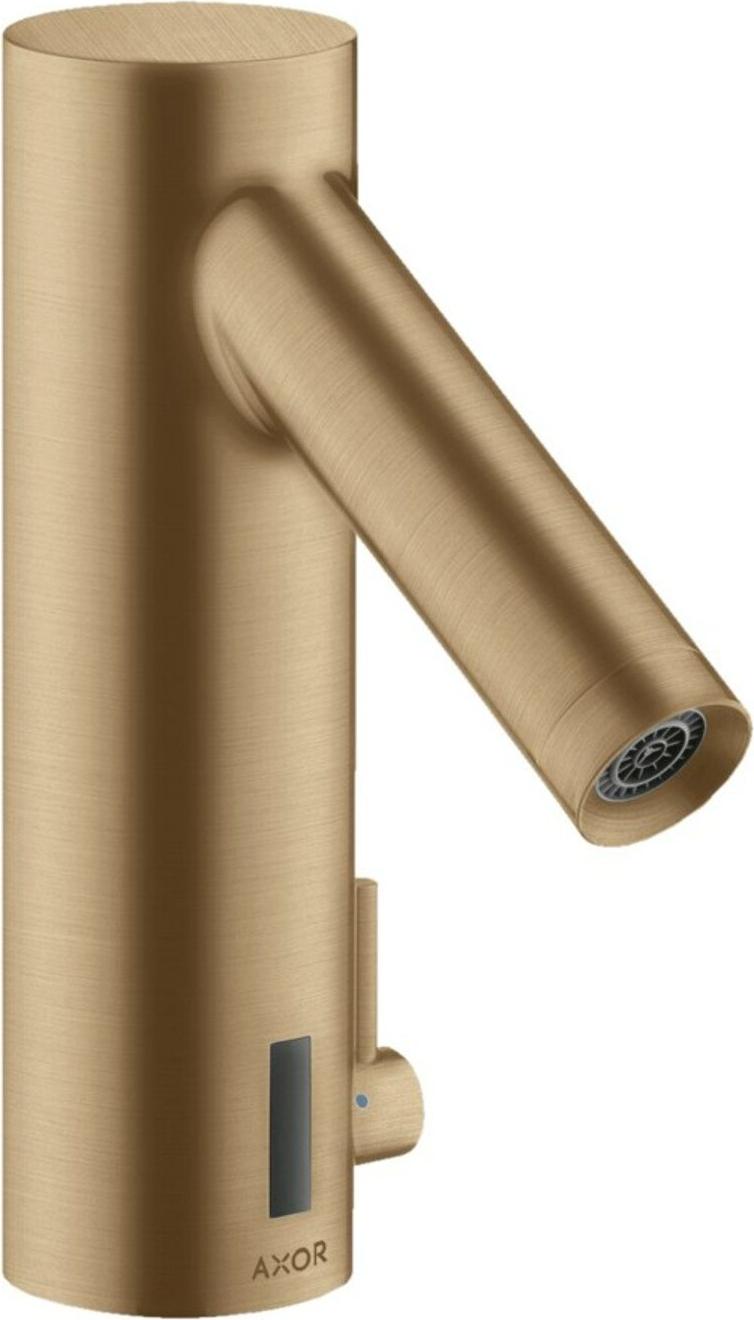 hansgrohe Elektronischer Waschtischmischer Axor Starck m Temp.-Reg., Batteriebetr., brush. bron