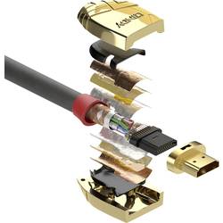 LINDY HDMI Anschlusskabel HDMI-A Stecker, HDMI-A Stecker 5.00 m Grau 37864 4K UHD HDMI-Kabel