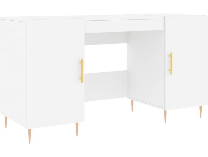 vidaXL - Bureau - 140x50x75 - cm - bewerkt - hout - wit