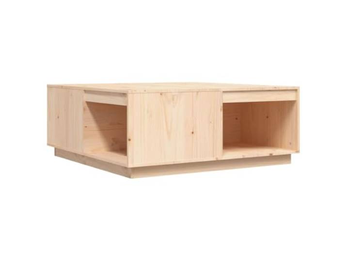 GHVBNMF Couchtisch Massivholz Kiefer 100x101x40,5 cm Sofatisch Rustikaler Kaffeetisch aus unbehandeltem Holz mit reichlich Stauraum für Ihr Wohnzimmer oder Lounge-Bereich.