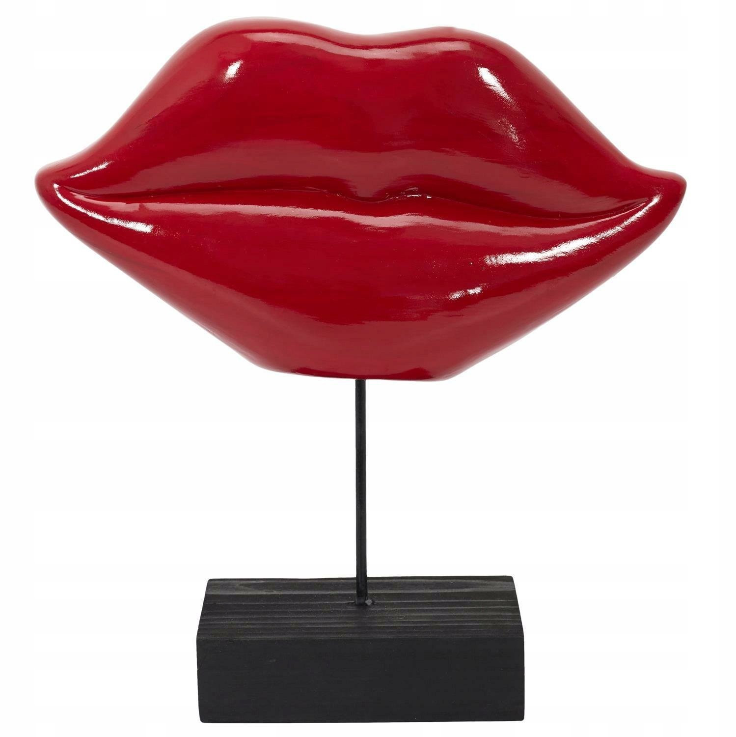 Pop-Art Keramische Rode Lippen Decoratie voor op tafel, Hoogte: 10,5 cm