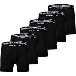NIKE Herren Boxer Shorts, 6er Pack - Boxers, Cotton Stretch, einfarbig Schwarz / S