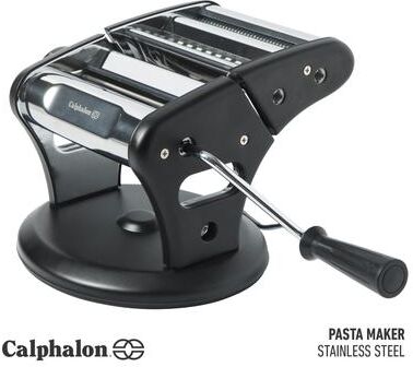 Calphalon Aero Heavy Duty Manual Pasta Maker Machine Noodle Maker w/Rollers & Cutters - Spaghetti, Fettuccini, Lasagna - Black