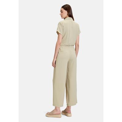 Overall CARTOON "Damen mit Bindegürtel", Damen, Gr. 42, Normalgrößen, beige (elm), Obermaterial: 100% Polyester, tailliert, U-Boot-Ausschnitt, Overalls Overall, Design
