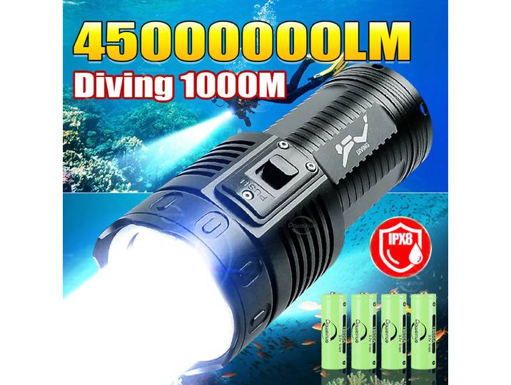 Lampe de poche de plongée la plus puissante 5 * T40 LED lampe de poche de plongée professionnelle Super lumineuse torche sous-marine lumière lanterne de plongée sous-marine