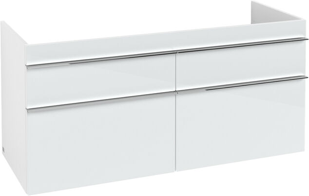 Villeroy und Boch Villeroy & Boch Venticello Villeroy & Boch Venticello A93001RE 125,3x59x50,2cm, poignée chromée, verre blanc brillant