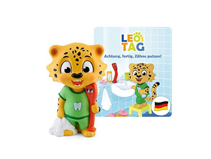 tonies Hörfiguren für Toniebox, Leos Tag – Achtung, fertig, Zähneputzen!, Hörspiel mit Liedern für Kinder ab 3 Jahren, Spielzeit ca. 50 Minuten