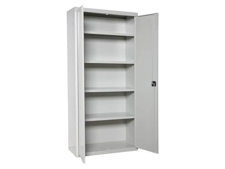 Simon Rack Garagenschrank Metall 1800x600x400 mm - Simonlocker 2 Türen, 4 Fachböden, Enthält 2 Schlüssel, Korrosionsschutzlackierung, Grau