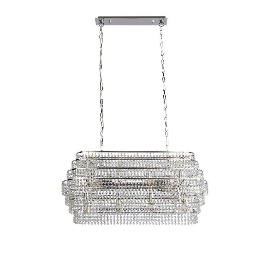 Searchlight Kristallen kroonluchter Rene - Chroom - Transparant