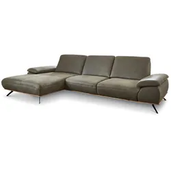 ComfortPlan Ecksofa Sevilla L Leder Grün Olive