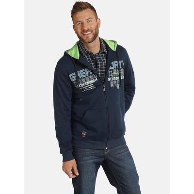 Kapuzensweatjacke JAN VANDERSTORM "Sweatjacke STORR", Herren, Gr. L, blau (dunkelblau), Obermaterial: 100% Baumwolle CO., Sweatjacken