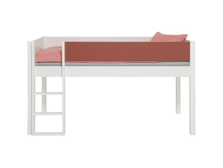 Kinderbett Elina weiss, rot Buche 90 x 200 cm