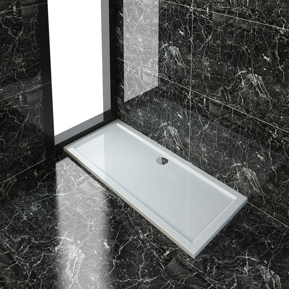 Belfry Bathroom Carnbore Stone Standard Shower Tray - White 40mm H x 1600mm W x 700mm D