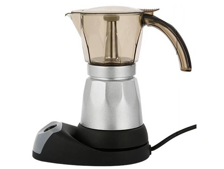 Cafetière Moka Électrique Transparente 220V/150ml pour la Maison, Cafetière Moka en Aluminium, Machine à Café Électrique Portable, Bouilloire à Café Italienne